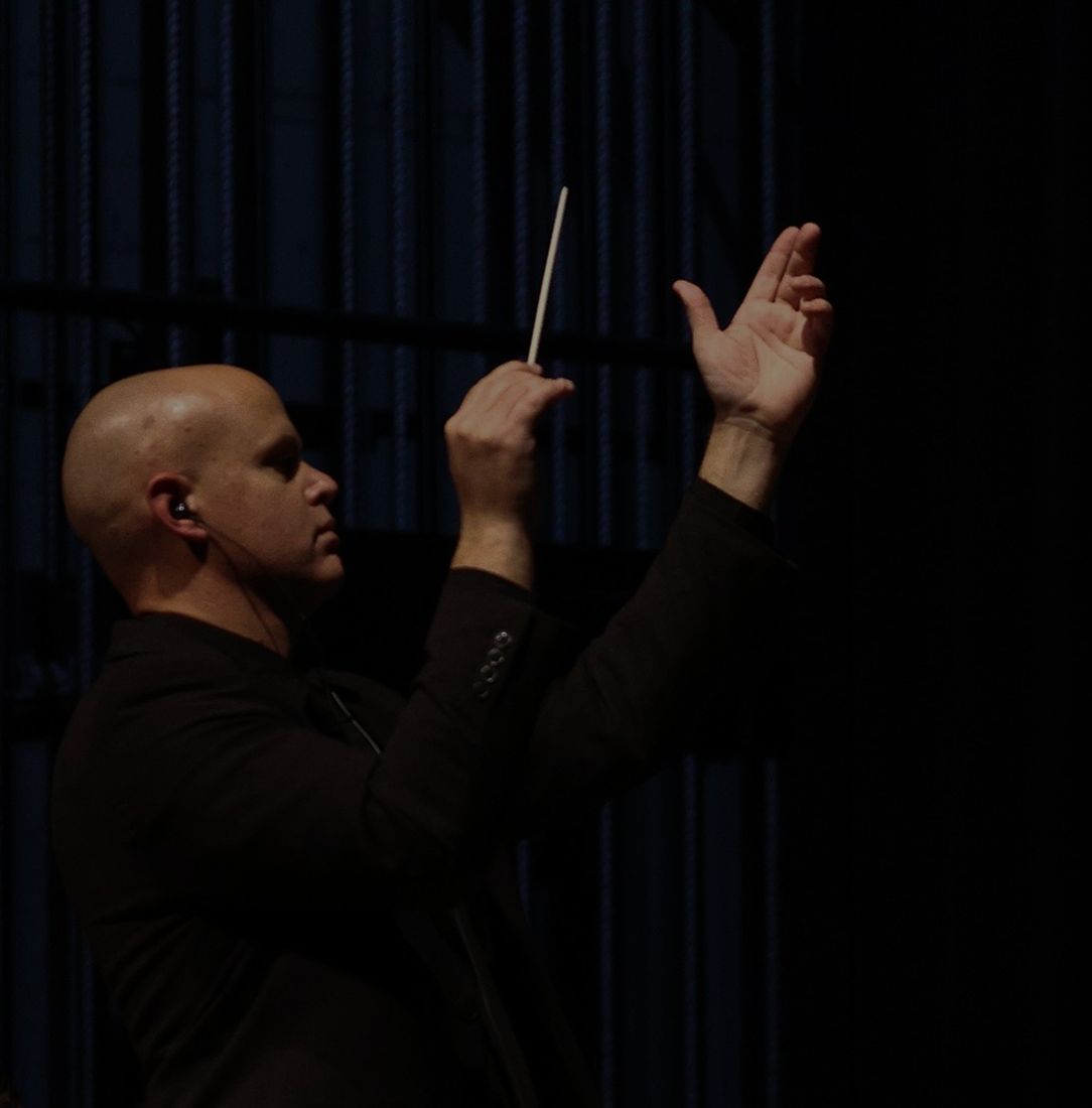 Dr. Shuey conducting the ASU Percussion Ensemble