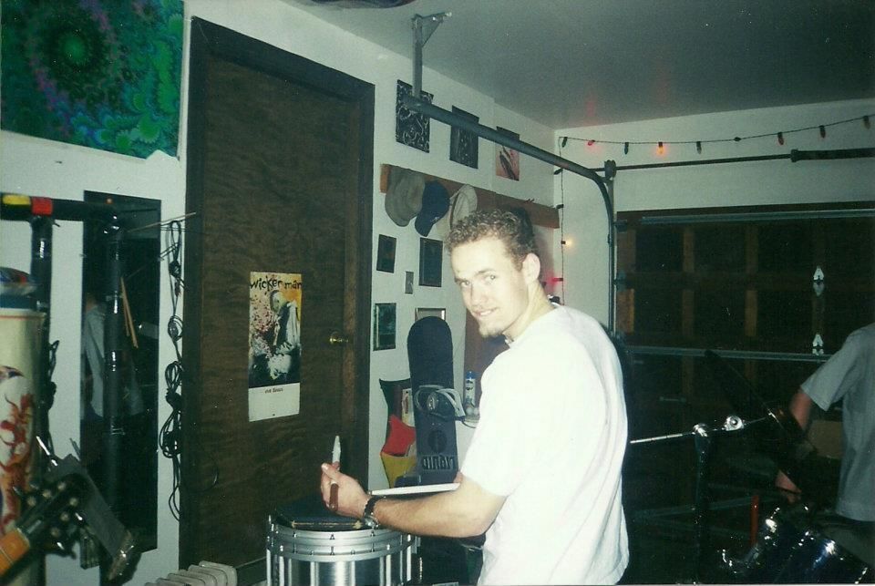 A young Trent Shuey playing marching snare drum
