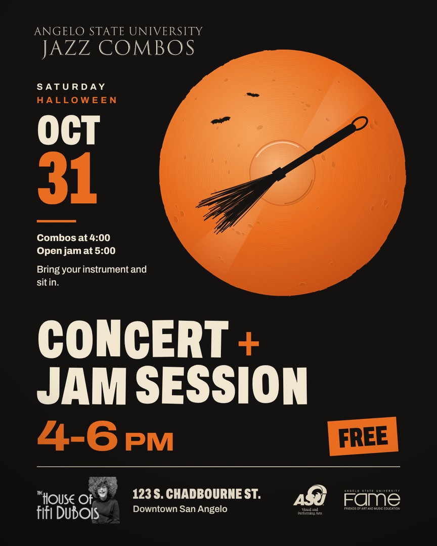 Poster: ASU Jazz Combos Halloween concert and jam session, Oct. 31, 4 to 6 p.m., free