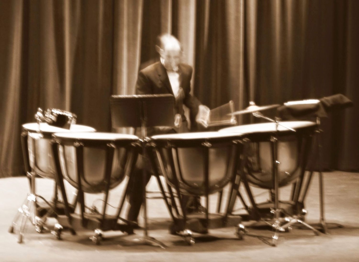 Dr. Shuey playing timpani